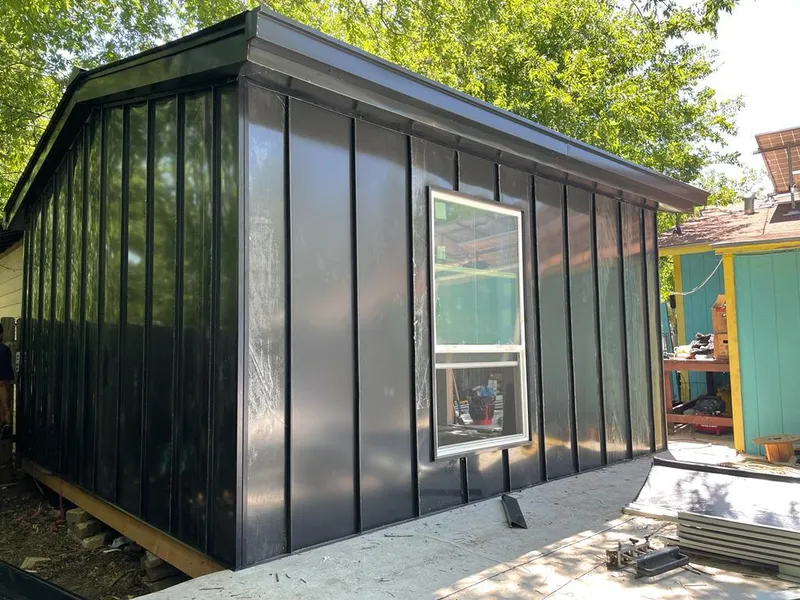 Black standing seam metal wall panels for Metal Roof Installation in Overlea